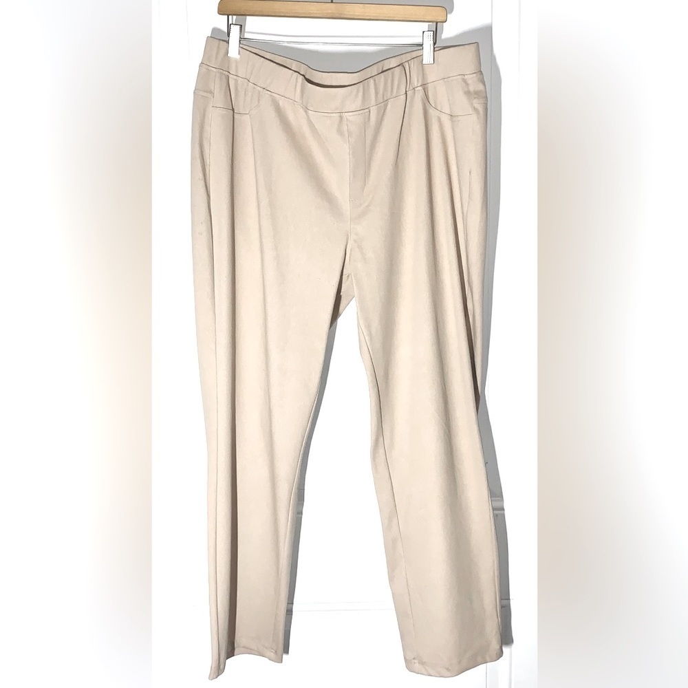 Appleseed Stretchy Tan pull up pants 1X